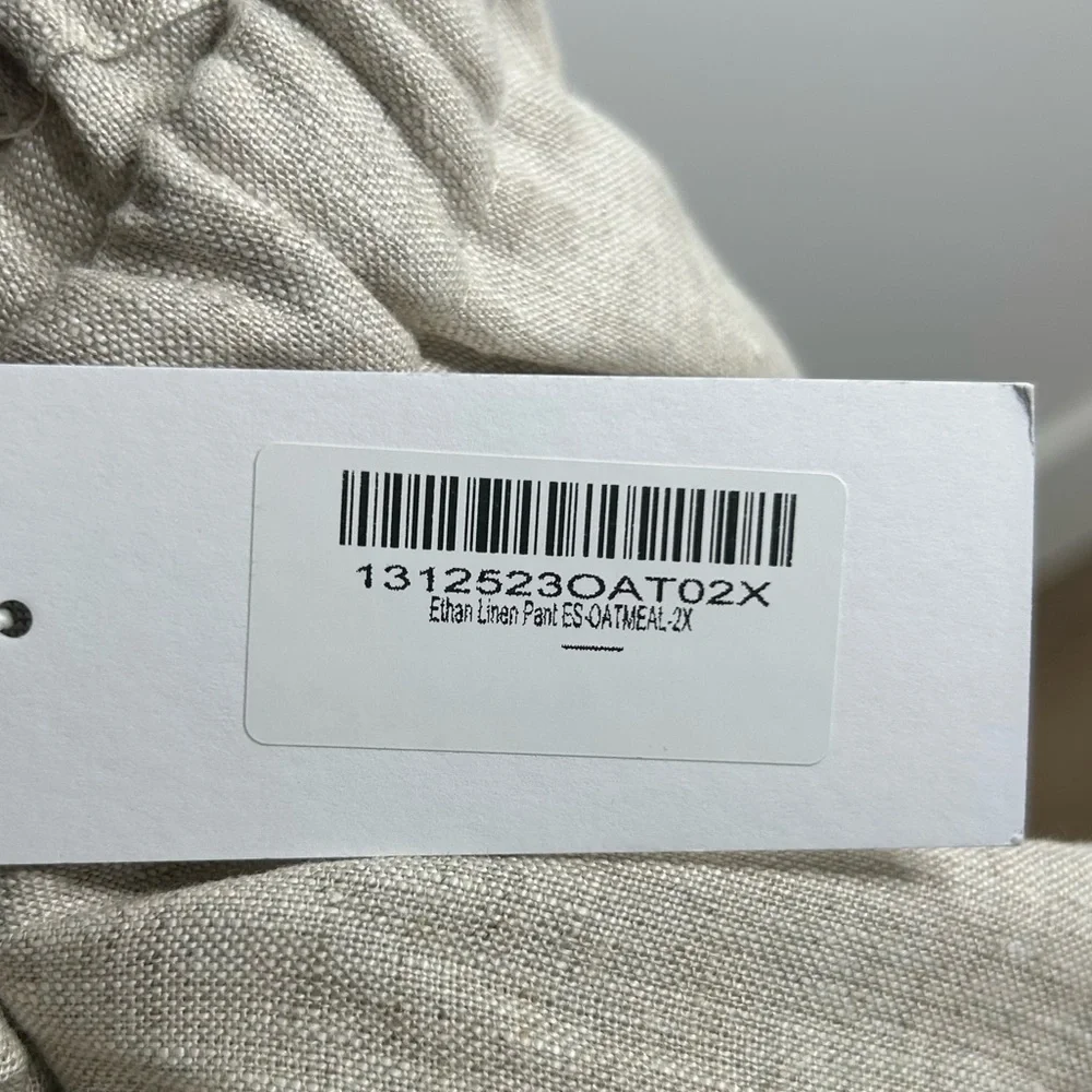 NWT Reformation 100% Linen Ethan Relaxed Fit Cargo Wide Leg Pant in Oatmeal
